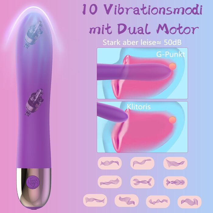 Вібратор силіконовий для жінок: кліторальний та G-точковий з функцією імпульсу, 10 режимів, дildo, анальний вібратор, стимулятор простати. Для пар.