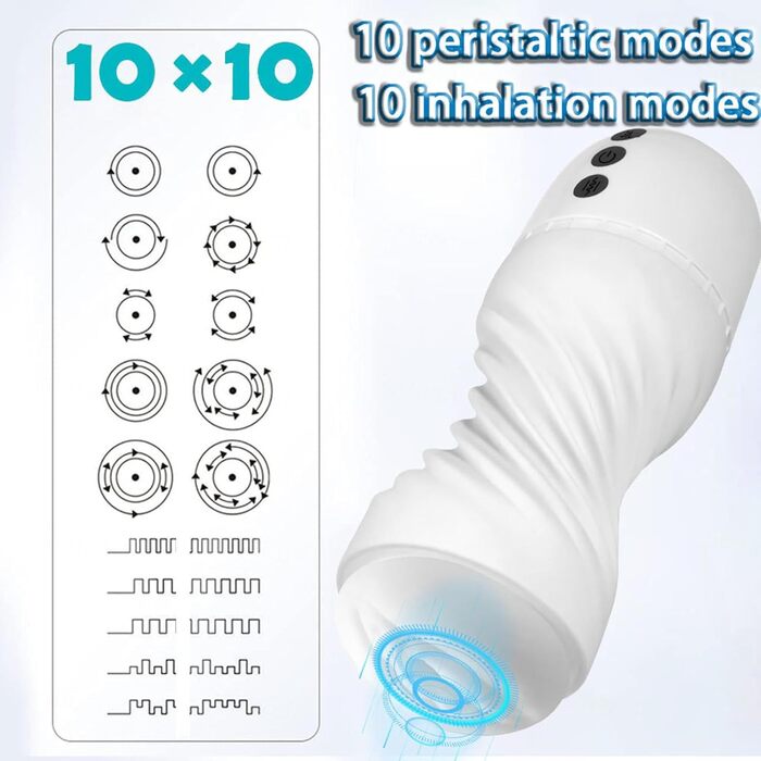 Електричний мастурбатор для чоловіків, чаша з 10 режимами вібрації та 10 режимами насосу. Іграшка для дорослих, автоматичний вібратор для чоловіків
