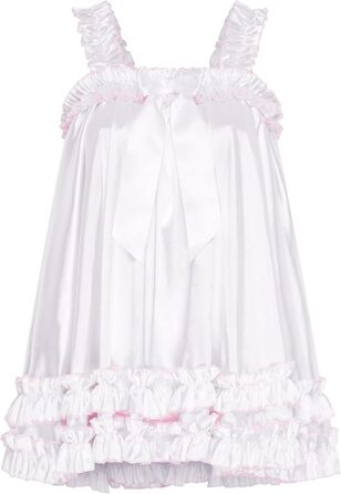 Сукня-бабочка Satini Dessous з мереживом та рюшами, стиль Negligee, для косплею та кросдресу (XL, Білий)