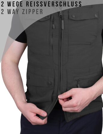 Чоловічий outdoor жилет з дихаючого матеріалу з захистом від сонця UPF 50+, чорний, розмір M