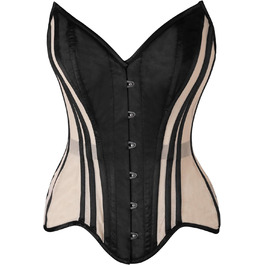 Корсет Daisy Corsets з м'якими кісточками Overbust, мереживо та атлас, кольори: бежевий, чорний, нюд. 4X