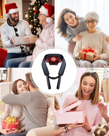 Масажер для шиї та плечей COMFIER 2026 з 4D Shiatsu, бездротовий глибокий масажер з графенним підігрівом для спини, темно-синій