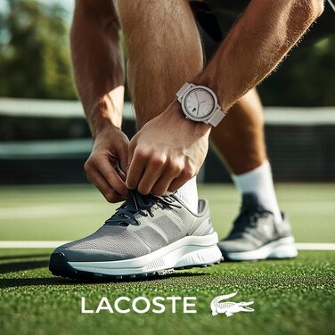 Аналоговий кварцовий годинник Lacoste 12.12 унісекс з білим силіконовим ремінцем Petit Piqué