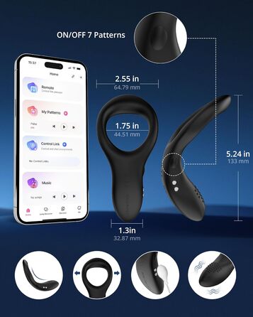 LOVENSE Diamo Bluetooth вібратор кільце для чоловіків з пультом керування, безліч режимів, програмування