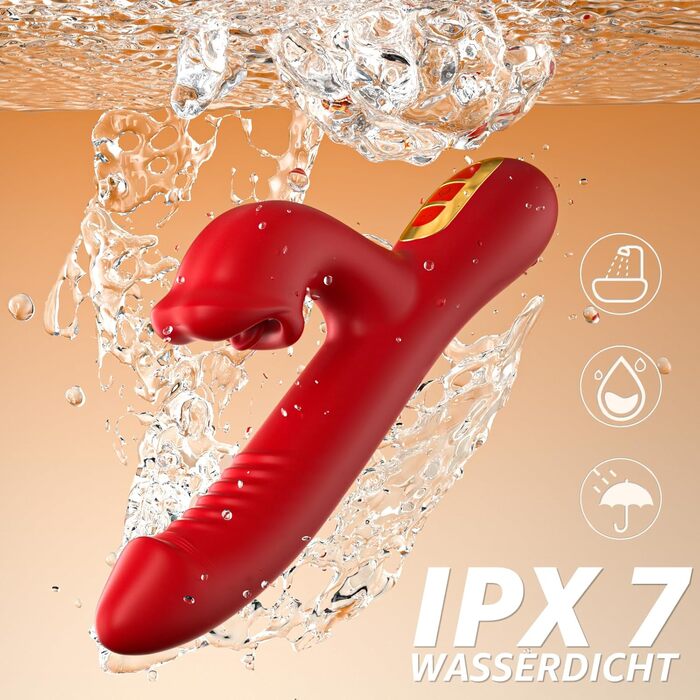 Вібратор G-Punkt з набором для жінок: 10 режимів, 5 мовок, 3 функції стимуляції. Червоний.