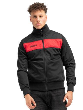 Чоловіча спортивна куртка Lonsdale Slim Fit, поліестер, чорно-червона, розмір XS