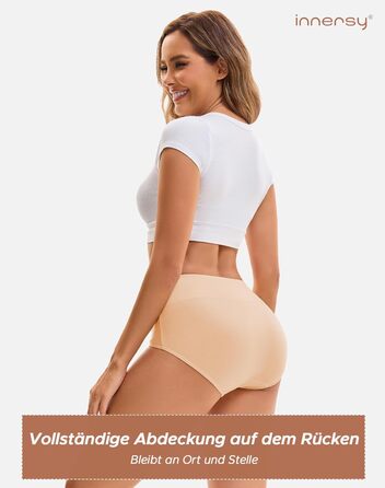 Труси жіночі INNERSY бавовна стрейч, висока талія, 5 шт. (XL, Маярд кольори)