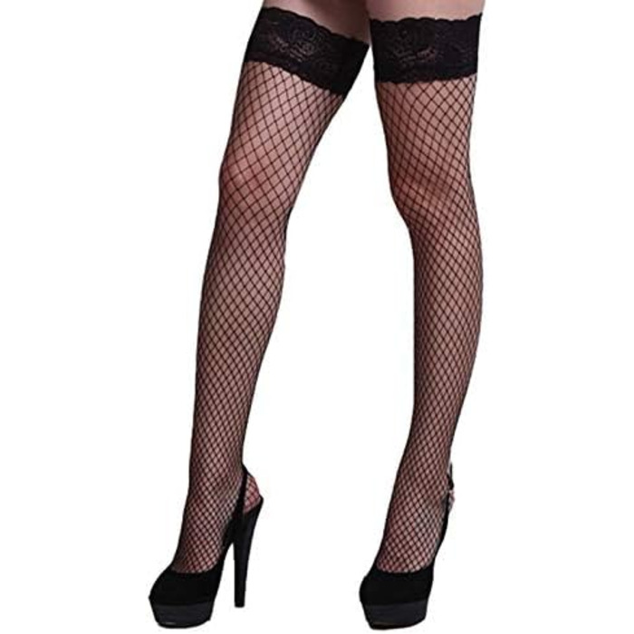 Чулки сітчасті для жінок ZGPjubilant, 2 шт., чорні, безшовні, з силіконовим гумкою, Overknee, універсальний розмір