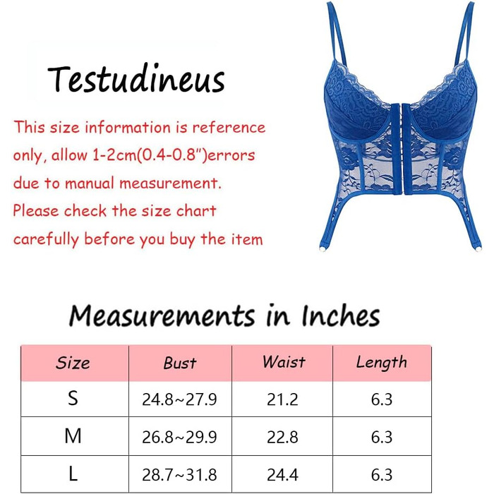 Топ-бралетта Tetudineu з квітковим вишиванням, шнурівка, блакитний (XS)