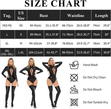 Боді FEOYA жіноче латексне, з довгим рукавом, чорне, 3XL - сексуальна клубна білизна