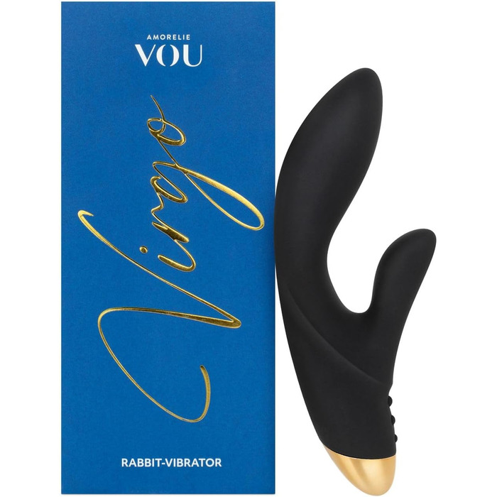 Вібратор Amorelie Virgo Premium для клітора та G-точки, чорний, 2x7 режимів, подвійний мотор