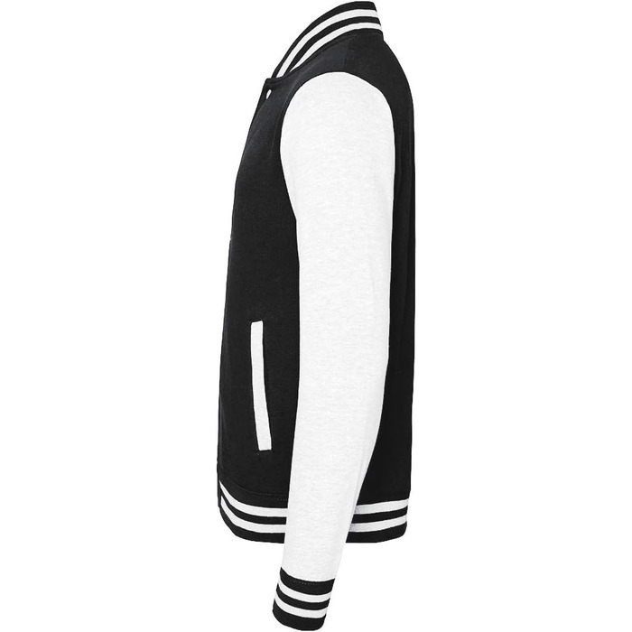 Чоловіча куртка-бомбер Varsity Jacket Just Hoods by AWDis, чорна/вугільна (XXL)