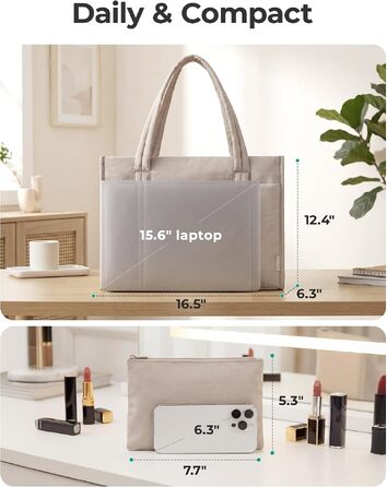 Жіноча сумка-шопер Bagsmart Puffer 21Л для ноутбука 15.6
