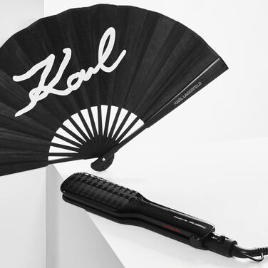 Випрямляч для волосся Rowenta x Karl Lagerfeld SF411L Extra Liss: керамічне покриття з кератином, 6 температурних режимів, швидкий нагрів, чорний