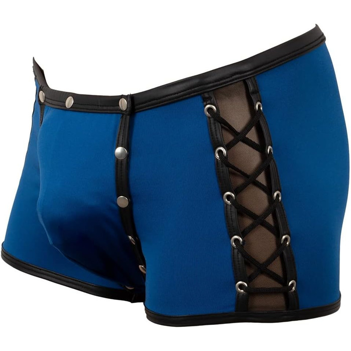 Боксерки чоловічі Orion знімний мішечок, шнурівка, блискавка, XL, блакитний/чорний