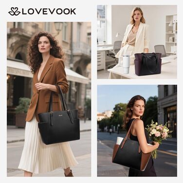 Жіноча сумка LOVEVOOK великого розміру з екошкіри для ноутбука 15.6