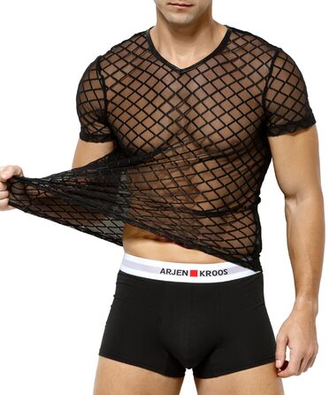 Футболка з короткими рукавами Casey Kevin Herren, сітка, мережа, чорний XL