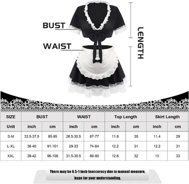 Костюм горничної для жінок: сукня з мереживним фартухом, косплей, чорний, розмір XXL-3XL