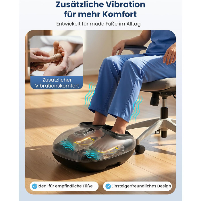 Електричний масажер для ніг COMFIER Shiatsu, інфрачервоний масажер стоп, чорний
