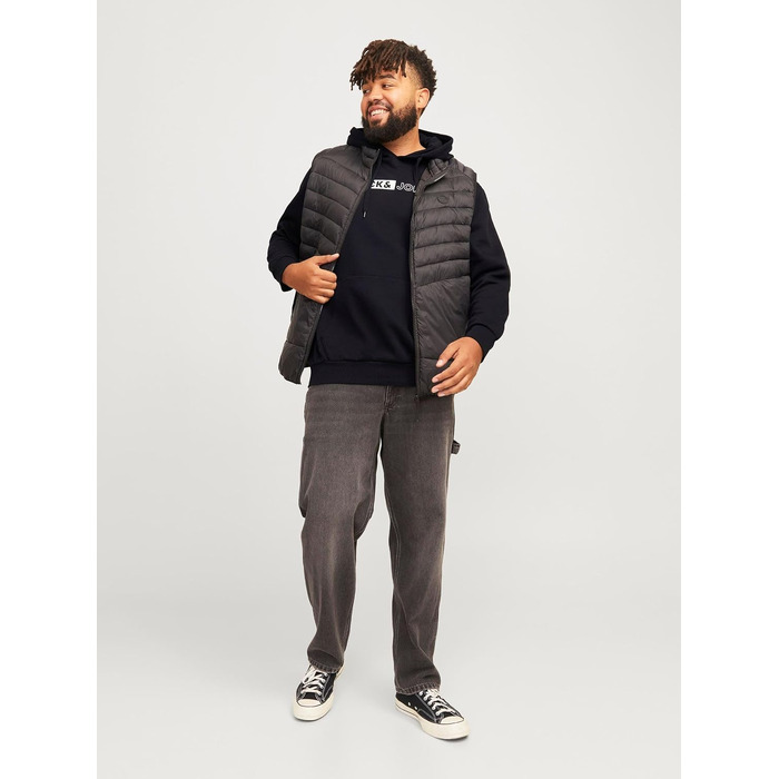 Чоловічий теплий худі з принтом JACK & JONES Basic Kapuzen Sweatshirt, колір Dusty Olive/Green, великий розмір 8XL