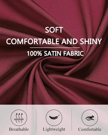 Жіночий атласний халат довгий, баня халат, кімоно, легкий, весільний, м'який, для вечірки, нічна сорочка, V-подібний виріз, S-X (XL, пурпурно-червоний)