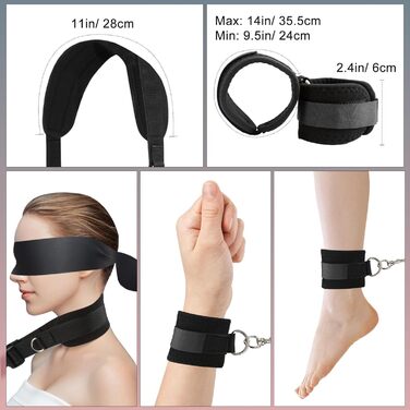 Набір BDSM для пар: наручники, пов'язки на очі, петлі для ніг, іграшки для сексуального задоволення жінок та чоловіків