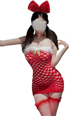 Сексуальна жіноча нічна сорочка та комплекти білизни на святкування Різдва та День Святого Валентина. Комплекти білизни з мереживом, боді, сорочки, спідниці. Універсальний розмір (158-lichav-d-rot).