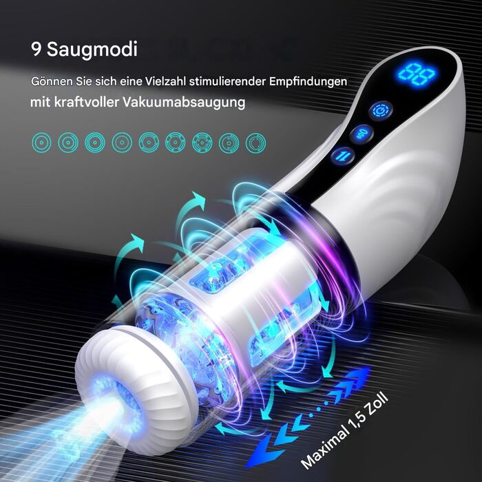 Електричний мастурбатор для чоловіків з функцією вібрації, всмоктування та обертання. Інтимна іграшка для чоловіків, вакуумна помпа, пеніспампер.