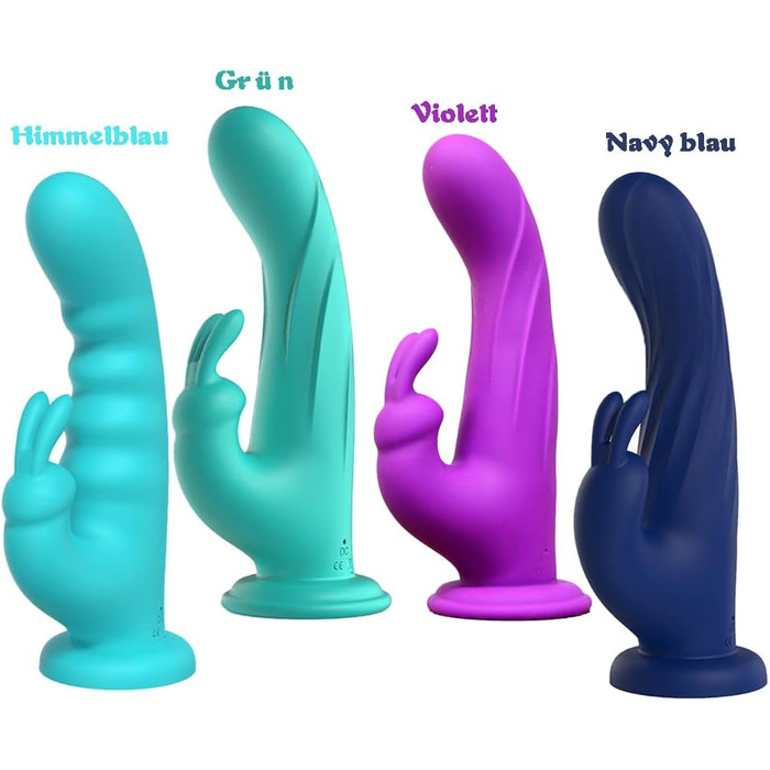 Вібратор для жінок NAIXBTY Rabbit з двома моторами, для стимуляції G-точки, силікон, водонепроникний, тихий, блакитний