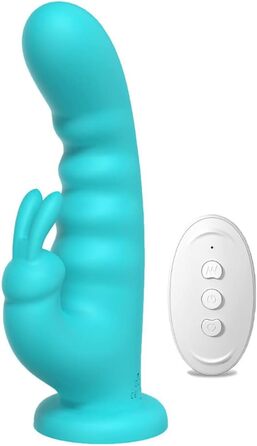 Вібратор-зайчик NAIXBTY з 2 моторами для стимуляції G-точки. Силіконовий вібратор для жінок, водонепроникний, тихий, блакитний