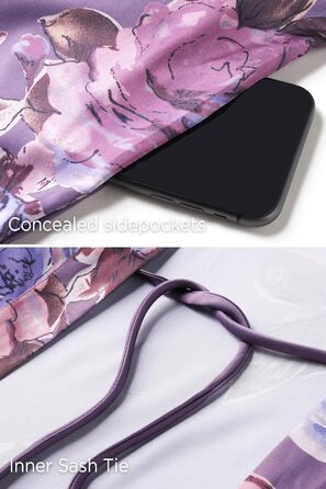 Халат жіночий шовковий максі з квітковим принтом, Babeyond | Халат, кімоно, піжама, для дому