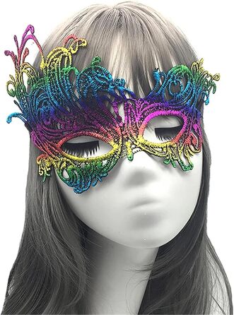 Маска для обличчя WAJJWI 5 шт. - маскарадна маска для жінок, вечірка, косплей, Новий рік, святкова маска для костюма, мереживна маска для клубу