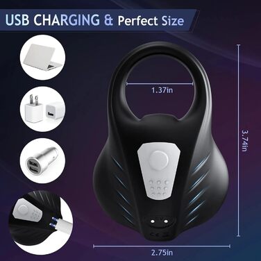 Вібраційний кільце для пеніса Buntune 2-в-1 з пультом дистанційного керування - 9 режимів, масажер для чоловіків