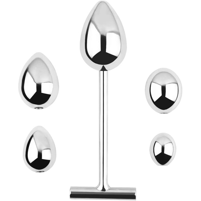 Анальний масажер Jinqian з нержавіючої сталі (5 кульок) - стимулятор G-точки, для жінок та чоловіків
