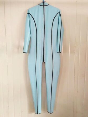 Латексні штани GAYLOP: комбінезон-костюм з надувною грудьми, чорний, XS