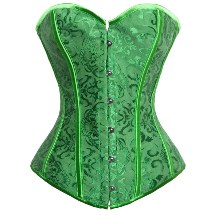 Корсет-боді Kimring для жінок, зелений, з мереживом, без бретелек, з високою талією