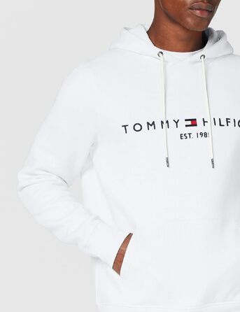 Чоловічий худі Tommy Hilfiger з капюшоном та логотипом, білий (розмір M)