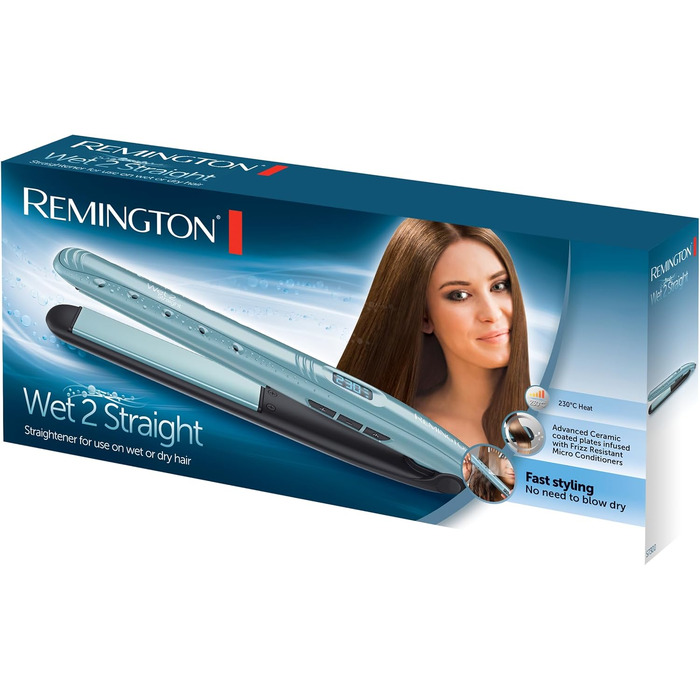 Випрямляч для волосся Remington Wet2Straight S7300 для вологого та сухого волосся, з LCD-дисплеєм та антифриз-ефектом, 140-230°C