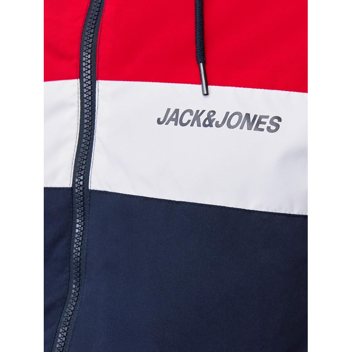 Чоловіча куртка-бомбер з капюшоном JACK & JONES Jjerush Hood Bomber Noos, чорно-біла (XS)