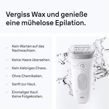 Епілятор Braun Silk-épil 7 7-011 для жінок, сріблястий: водонепроникний, для вологого та сухого використання, з бритвою та набором аксесуарів