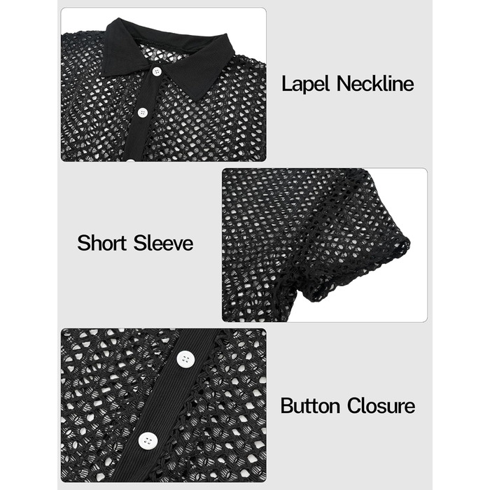 Чоловіча прозора сорочка-сітка, сексуальна білизна, мережевий топ, футболка з відкритим торсом, облягаючий крій, для клубу, вечірки, рейву, чорний, S-3XL