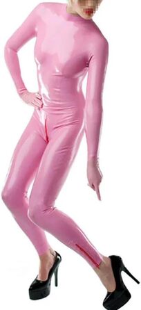 Латексний боді для жінок Gaylop з блискавками на манжетах, XXL, індивідуальний, облягаючий (без рукавичок), костюм, фіолетовий