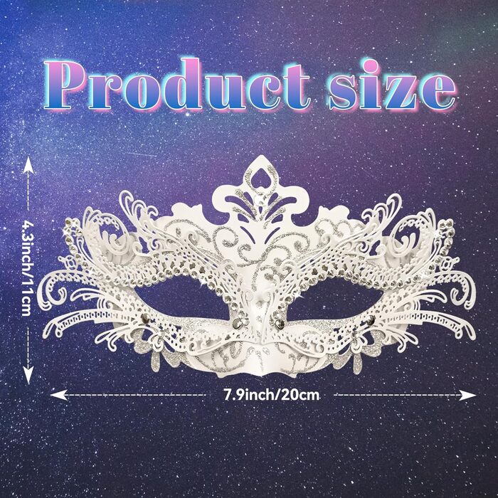 Маска Венеціанська Goenb для жінок, карнавальна маска, маска Фантома Опери, сексуальна маска кажана для Хелловіну, карнавалу, косплею (білий/розкішний сад)