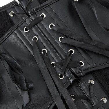 Чорний корсетний топ Schwarz для жінок: сексуальний баскський бюстгальтер з корсетом з екошкіри, шнурівка, топ-кроп, для вечірок та клубів