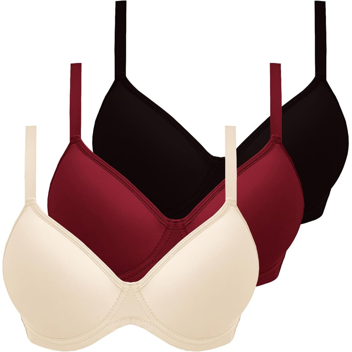 3 шт. комплект бюстгальтерів CXCX для жінок з пуш-ап, кісточками, зручний без кісточок, класичний бюстгальтер з регульованими бретелями, ідеальна посадка. Набір бюстгальтерів для повсякденного використання та відпочинку (білий+сірий+чорний). Розмір 70B.