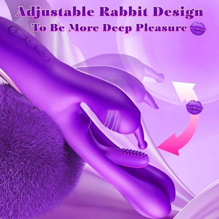 3-в-1 вібратор для жінок: стимуляція G-точки та клітора з 7 режимами вібрації та 7 режимами імпульсу (фіолетовий)