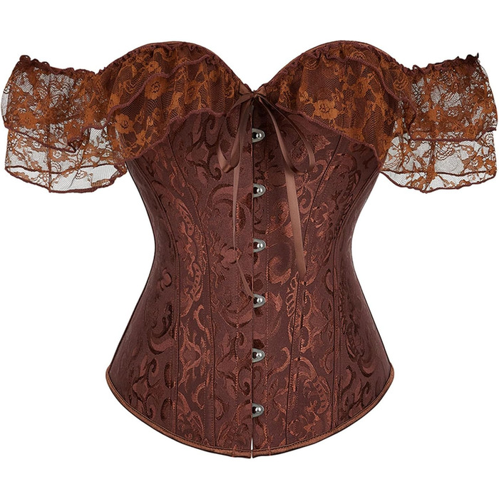 Жіночий топ CKJ Corage: готичний, вінтажний, піратський стиль, великі розміри (5XL), колір кавовий