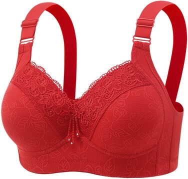 3er комплект бюстгальтерів без кісточок Push Up для великих грудей (90B) - чорний, бежевий, червоний