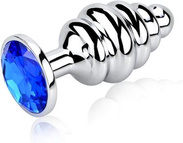 Анальний плагін SXOVO (набір 3 шт): малий, середній, великий - металевий, з камінцем, для пар