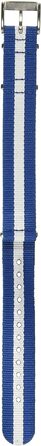 Нейлоновий ремінець для годинника Timex TW7C07600 NATO, 18 мм, синій з білими смугами